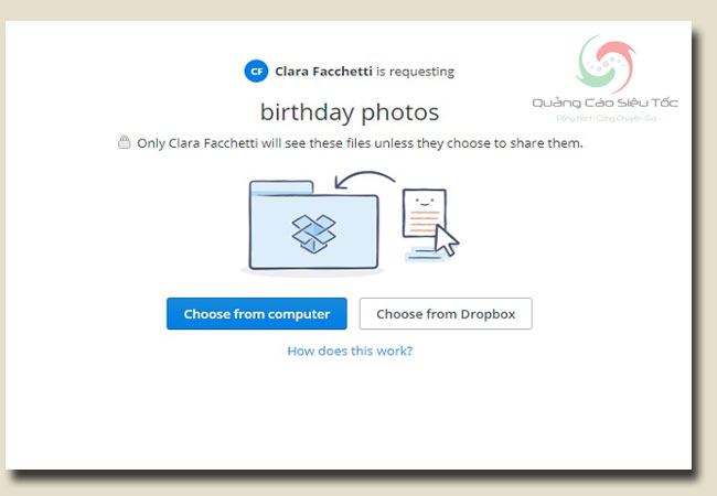 Hướng dẫn sử dụng dropbox để yêu cầu tập tin mà không cần đăng kí tài khoản