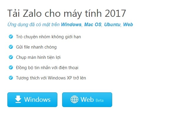 tải zalo cho máy tính tải zalo cho máy tính