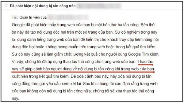 Website Đã Bị Google Phạt