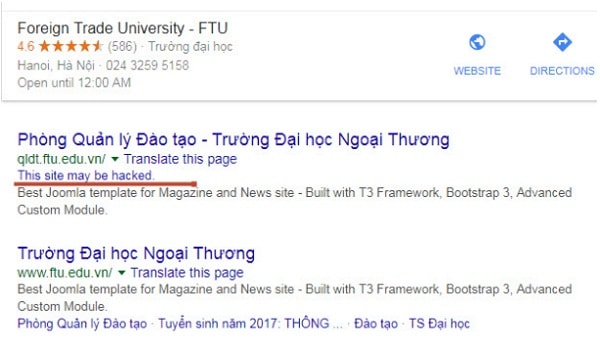 Website Đã Bị Google Phạt